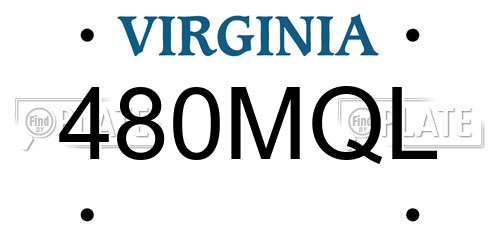 480MQL Virginia License Plate