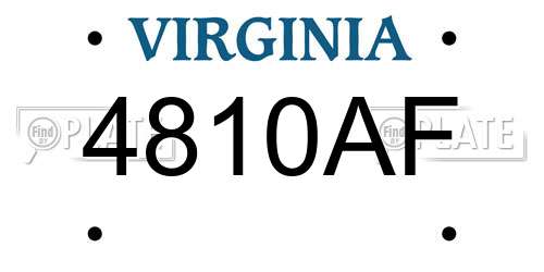 4810AF Virginia License Plate