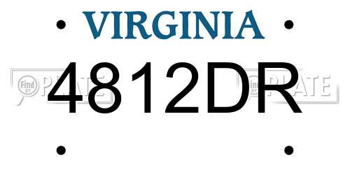 4812DR Virginia License Plate