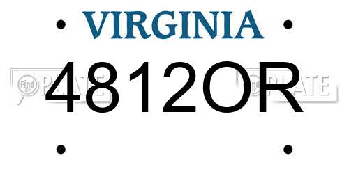 4812OR Virginia License Plate
