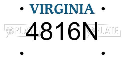 4816N Virginia License Plate