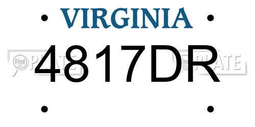 4817DR Virginia License Plate