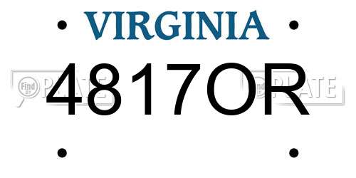 4817OR Virginia License Plate