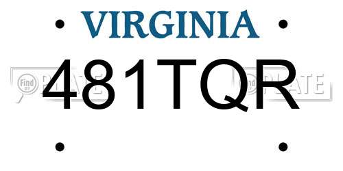 481TQR Virginia License Plate