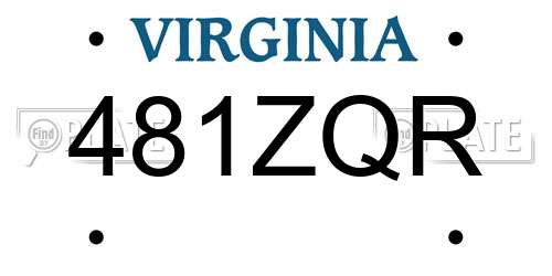 481ZQR Virginia License Plate