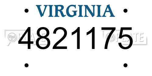 4821175 Virginia License Plate