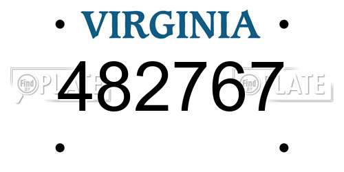 482767 Virginia License Plate
