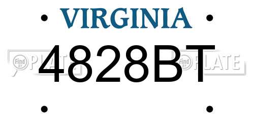 4828BT Virginia License Plate