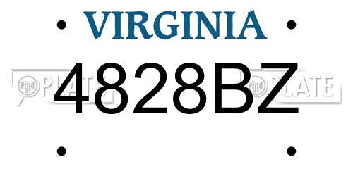 4828BZ Virginia License Plate