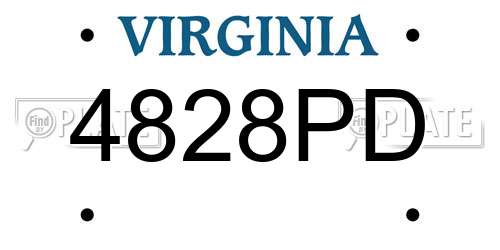 4828PD Virginia License Plate