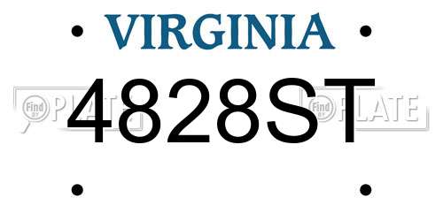 4828ST Virginia License Plate