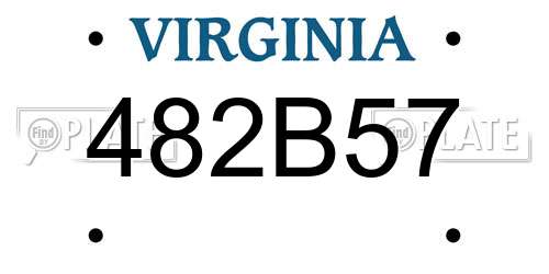 482B57 Virginia License Plate