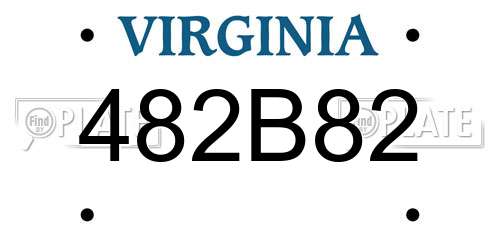 482B82 Virginia License Plate