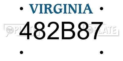 482B87 Virginia License Plate