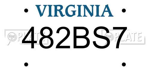 482BS7 Virginia License Plate