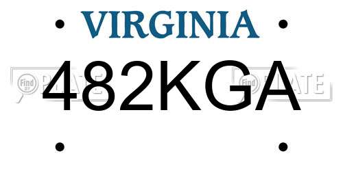 482KGA Virginia License Plate