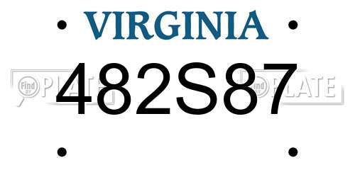 482S87 Virginia License Plate