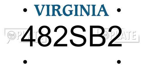 482SB2 Virginia License Plate