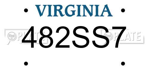 482SS7 Virginia License Plate