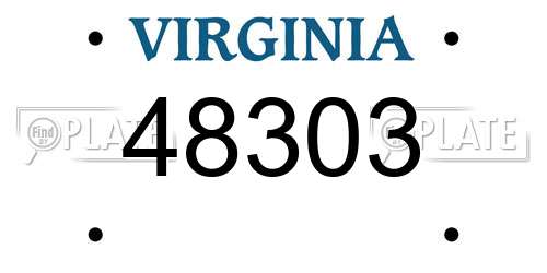 48303 Virginia License Plate