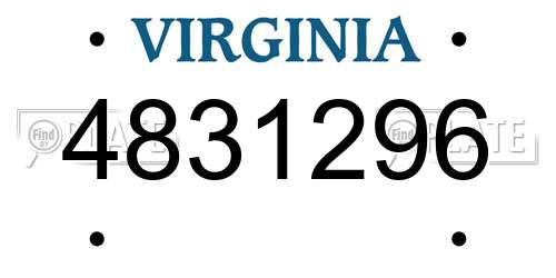 4831296 Virginia License Plate