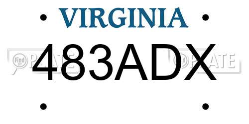 483ADX Virginia License Plate