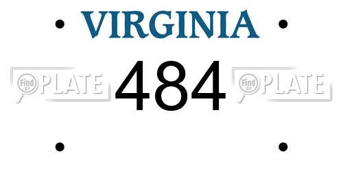 484 Virginia License Plate
