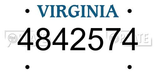 4842574 Virginia License Plate