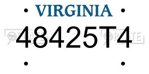 48425T4 Virginia License Plate