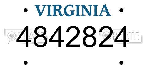 4842824 Virginia License Plate