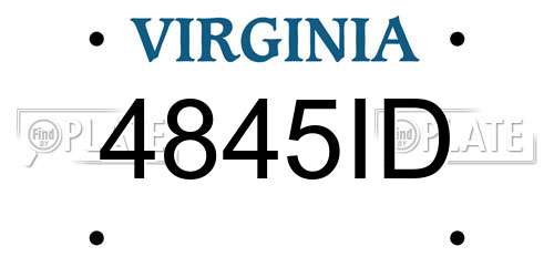 4845ID Virginia License Plate