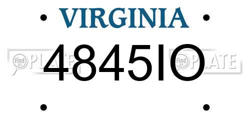 4845IO Virginia License Plate