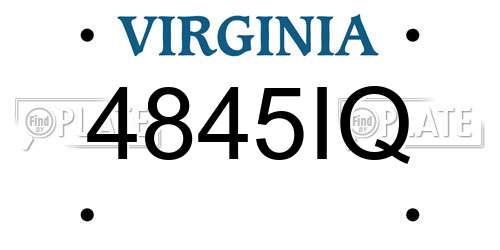 4845IQ Virginia License Plate