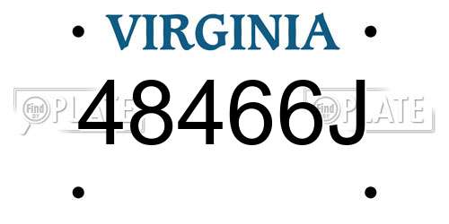48466J Virginia License Plate