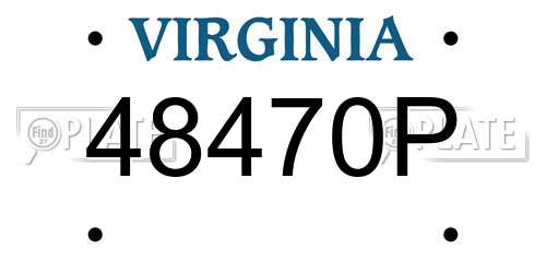 48470P Virginia License Plate