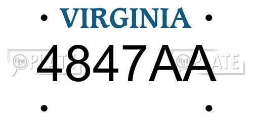 4847AA Virginia License Plate