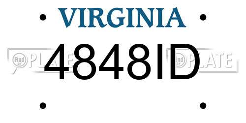 4848ID Virginia License Plate