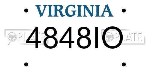 4848IO Virginia License Plate
