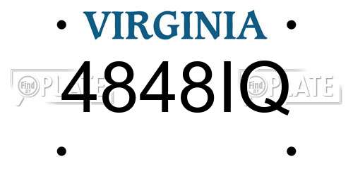 4848IQ Virginia License Plate