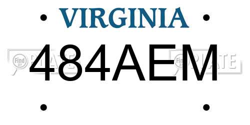 484AEM Virginia License Plate