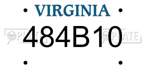 484B10 Virginia License Plate