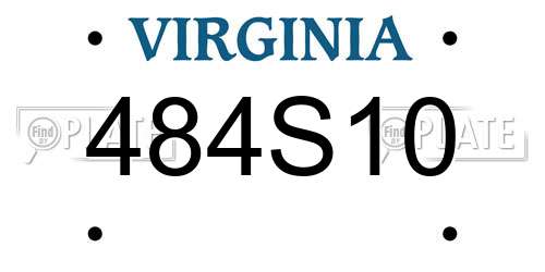 484S10 Virginia License Plate