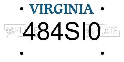 484SI0 Virginia License Plate
