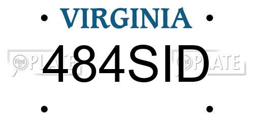 484SID Virginia License Plate