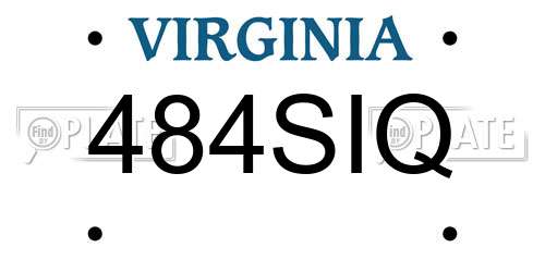 484SIQ Virginia License Plate