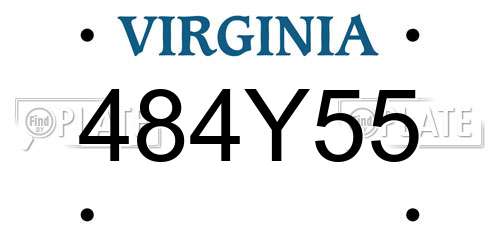 484Y55 Virginia License Plate