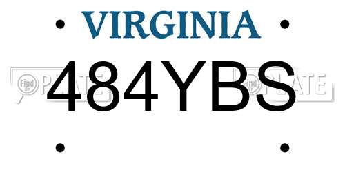 484YBS Virginia License Plate