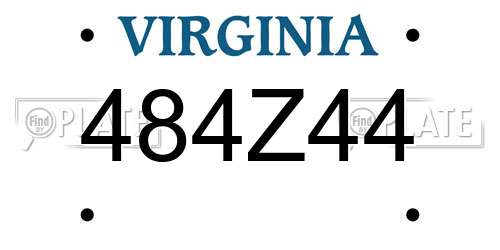484Z44 Virginia License Plate