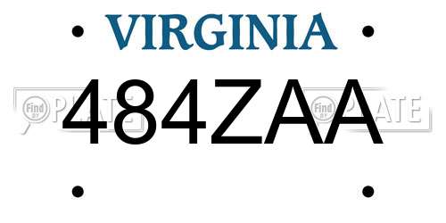 484ZAA Virginia License Plate