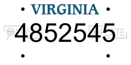 4852545 Virginia License Plate